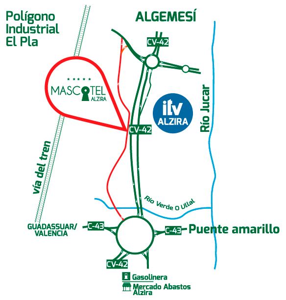 Mapa Mascotel Alzira